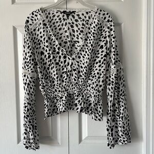 Express Cinched Waist Lace Detail Top